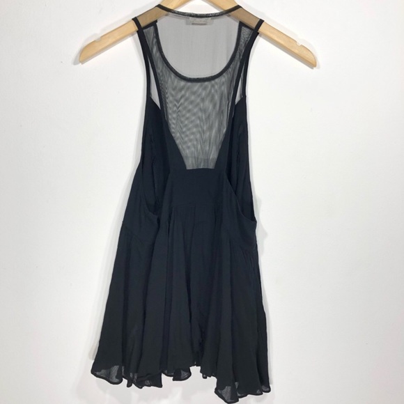 Free People Black Marble Illusion Mesh Top Size S - Picture 6 of 6